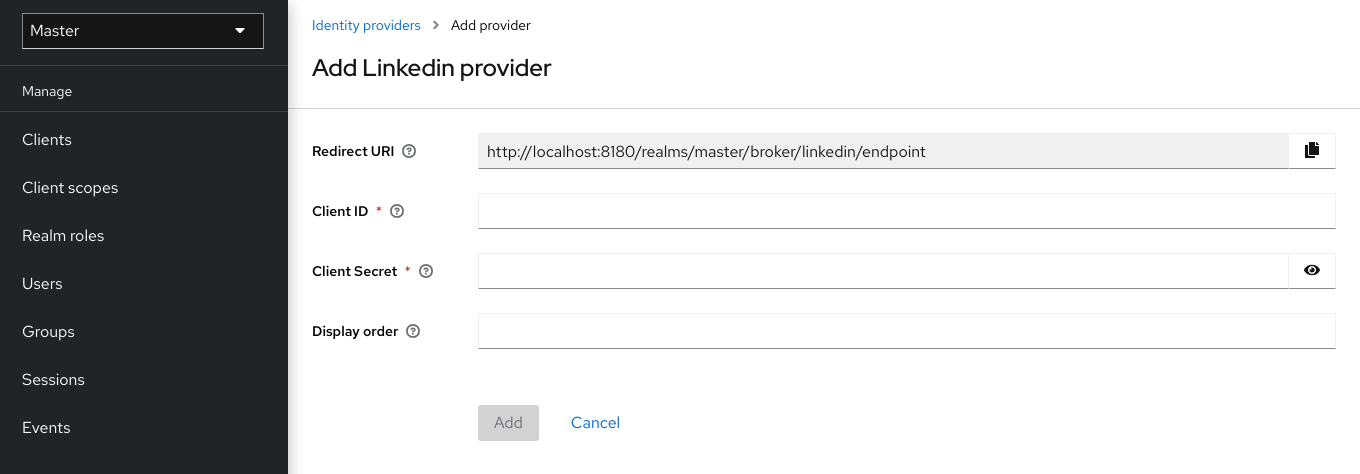 Add Identity Provider