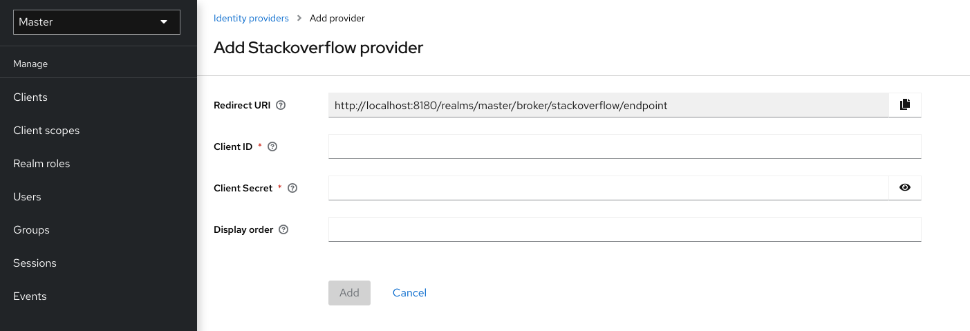 Add Identity Provider